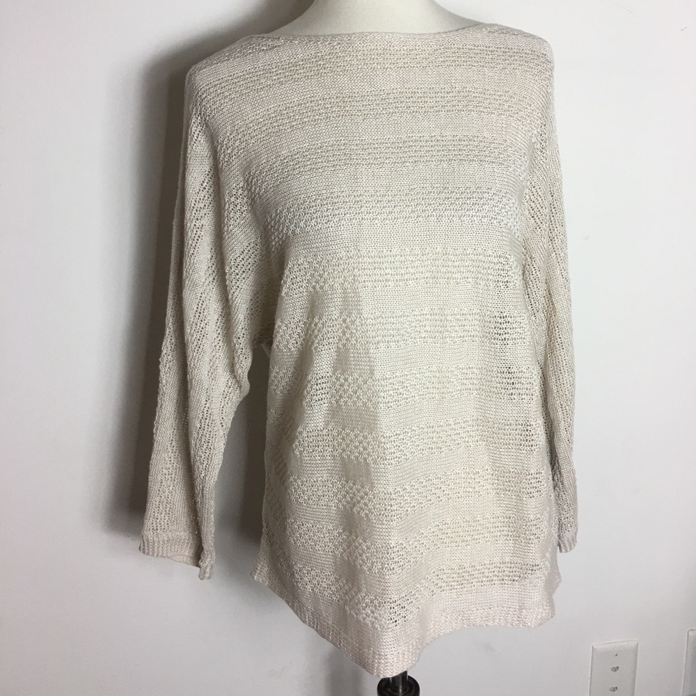 Tahari Tan linen Knit Sweater